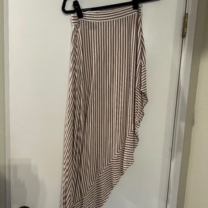 White and Tan High Low Skirt